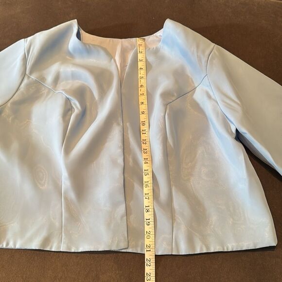 Women’s Pale Blue Chiffon & Lace Dress Matching Jacket Size XXL (20/22) - Picture 14 of 16